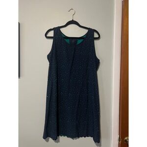 Title Nine Nimblene Illusion Eyelet Laser Cut Dress Athletic Navy Women Size XL